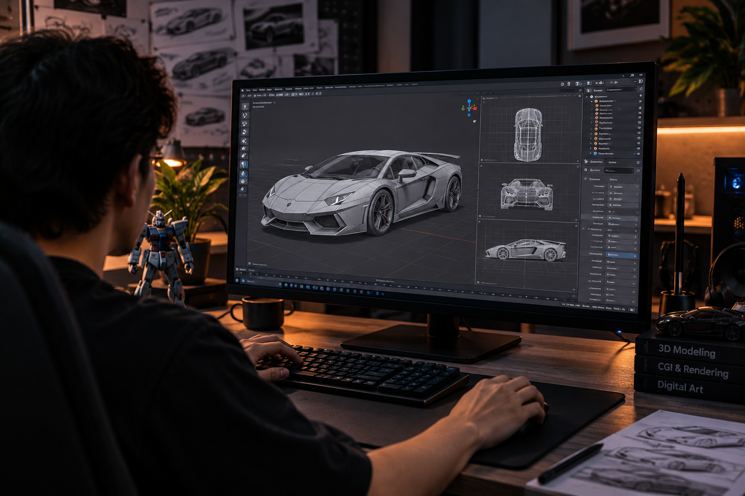 Cinematic 3D Car Modeling Studio